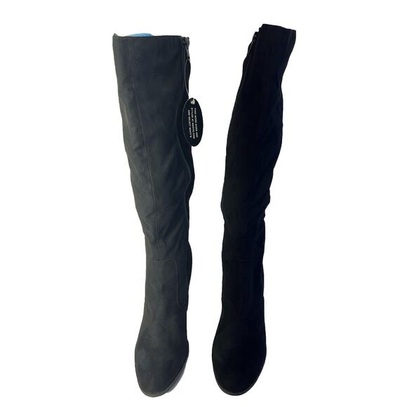 Style & Co Addy Women’s Boots Black Size 9 Faux Suede Winter Motorcycle Knee. - Picture 2 of 7